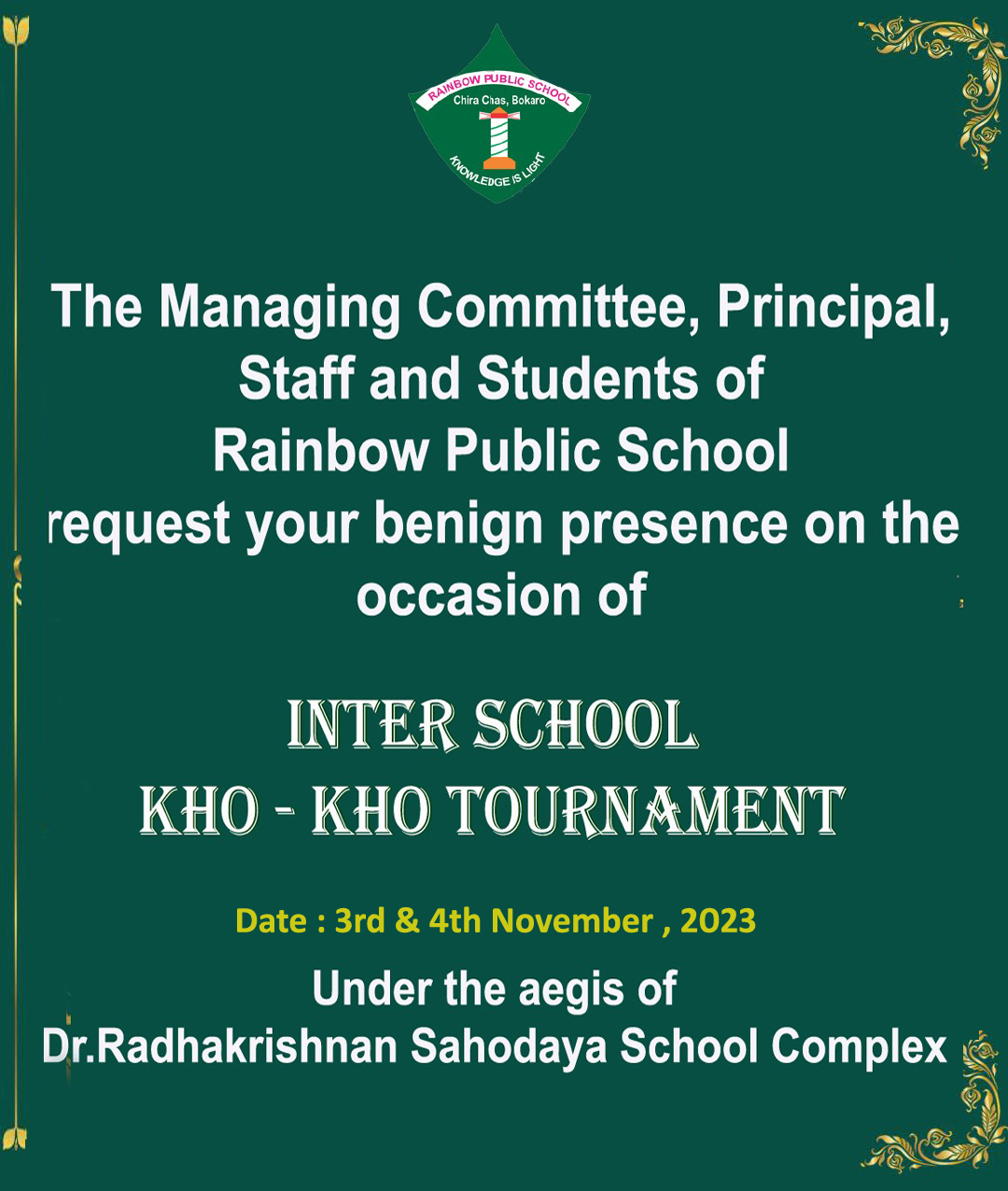 INTER SCHOOL KHO - KHO TOURNAMENT 